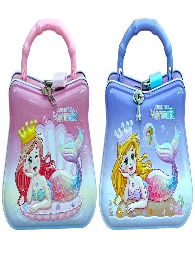 Tera13 TERA Piggy Bank for Kids, Mermaid Coin Box with Lock & Key, Metal Money Bank for Boys and Girls (1pcs) - Image 5